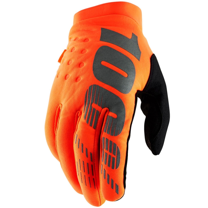 Motokrosa cimdi 100% - ASV BRISKER fluo oranži melni