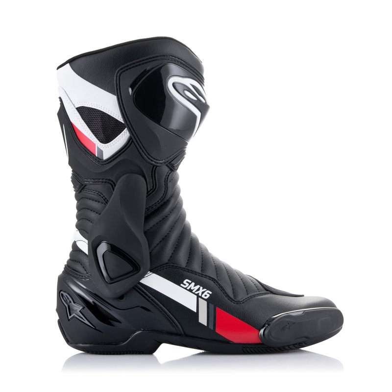 Alpinestars S-MX 6 melni-balti-pelēki-sarkani motocikla zābaki