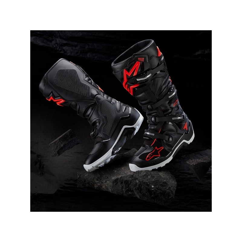 Motociklu zābaki Motociklu zābaki Alpinestars Tech 7 Enduro black-red fluo-whiteTech 7 Enduro black-red fluo-white