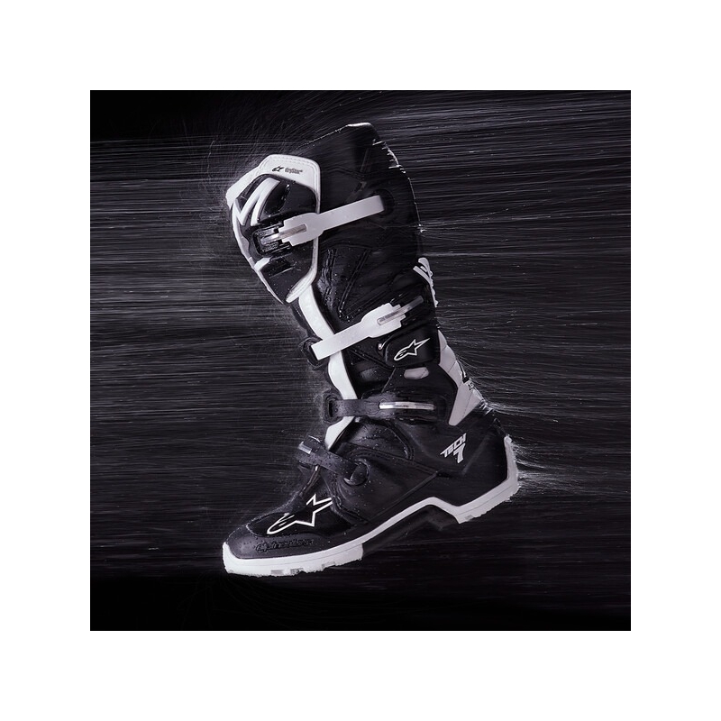 Alpinestars Tech 7 Enduro Drystar melnbalti motociklu zābaki