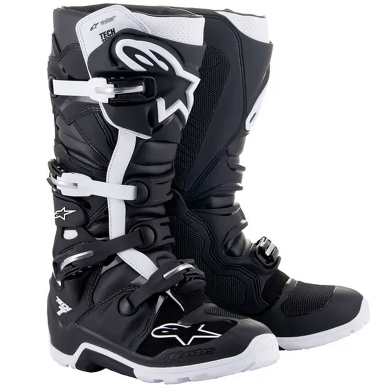 Alpinestars Tech 7 Enduro Drystar melnbalti motociklu zābaki