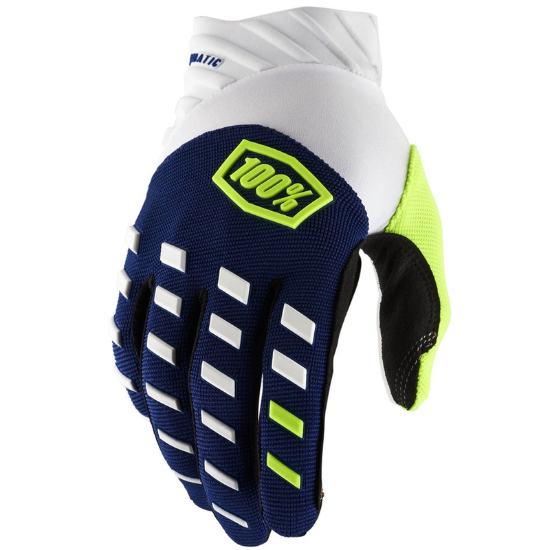 Motokrosa cimdi 100% - ASV AIRMATIC zili un balti