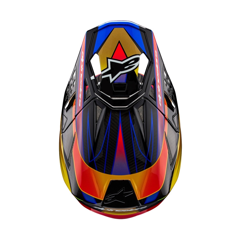Alpinestars Supertech S-M10 Era zelta un sarkana motokrosa ķivere