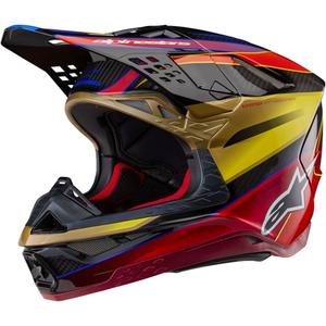 Alpinestars Supertech S-M10 Era zelta un sarkana motokrosa ķivere