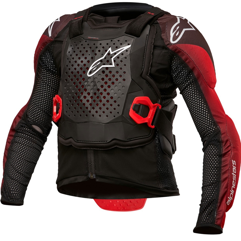 Alpinestars Bionic Tech jauniešu melnā, baltā un sarkanā ķermeņa aizsargi