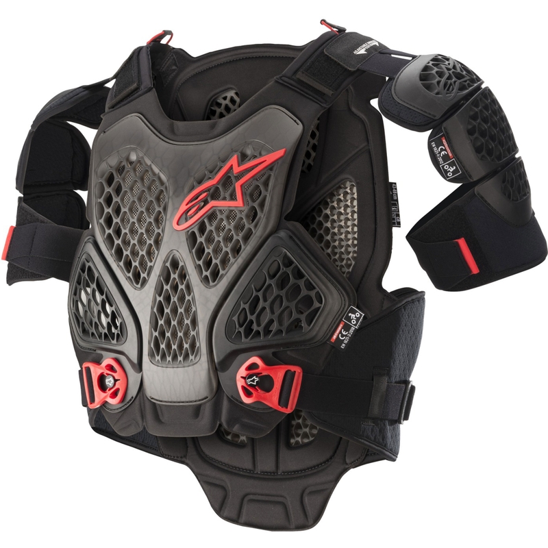 Alpinestars A-6 melna-antracīta-sarkana virsbūves aizsargs