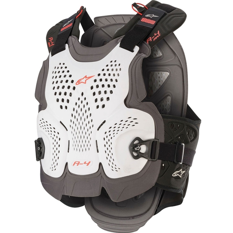 Alpinestars A-4 MAX balta-antracīta-sarkana krūšu aizsargs