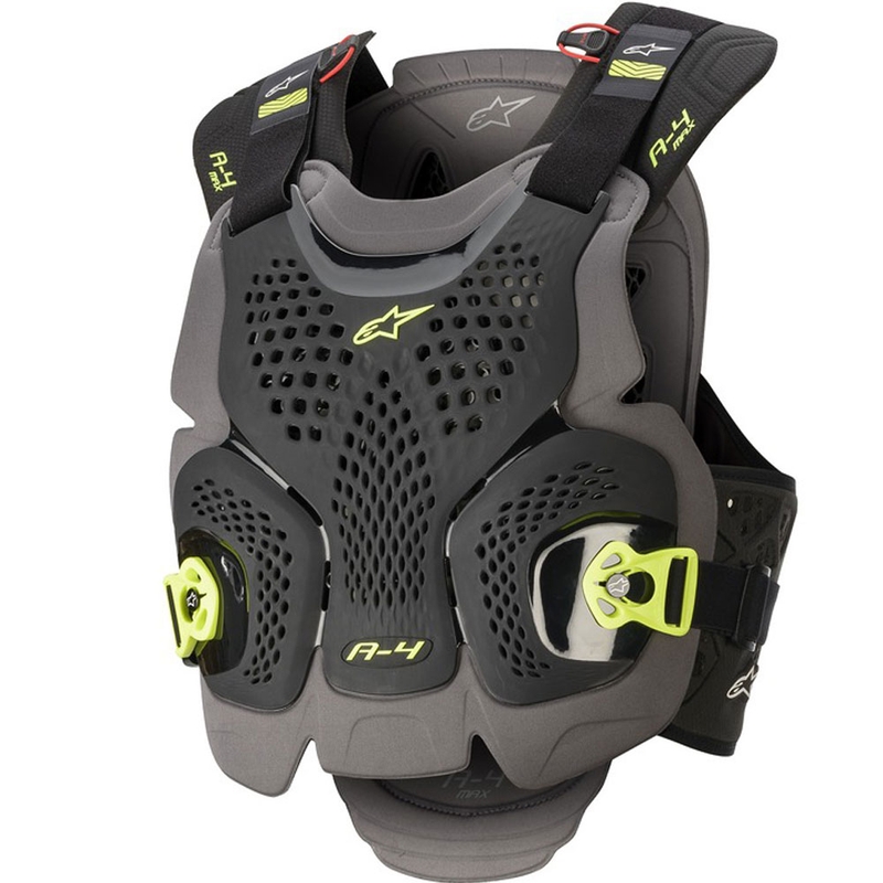 Chránič hrudníku Alpinestars A-4 MAX černo-antracitovo-fluo žlutý