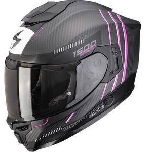 Scorpion EXO-1500 Carbon Air Zity motocikla ķivere, matēta, melna-rozā