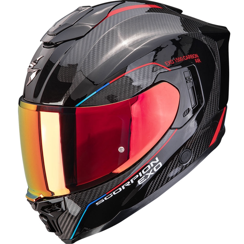 Scorpion EXO-1500 Carbon Air Mundi motocikla ķivere, melna-sarkana