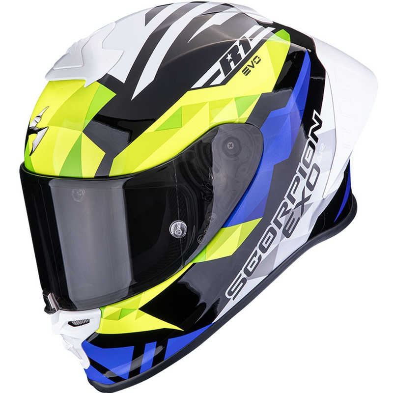 Integrēta moto ķivere Scorpion EXO-R1 EVO II Air Valere melns-zils-fluo dzeltens