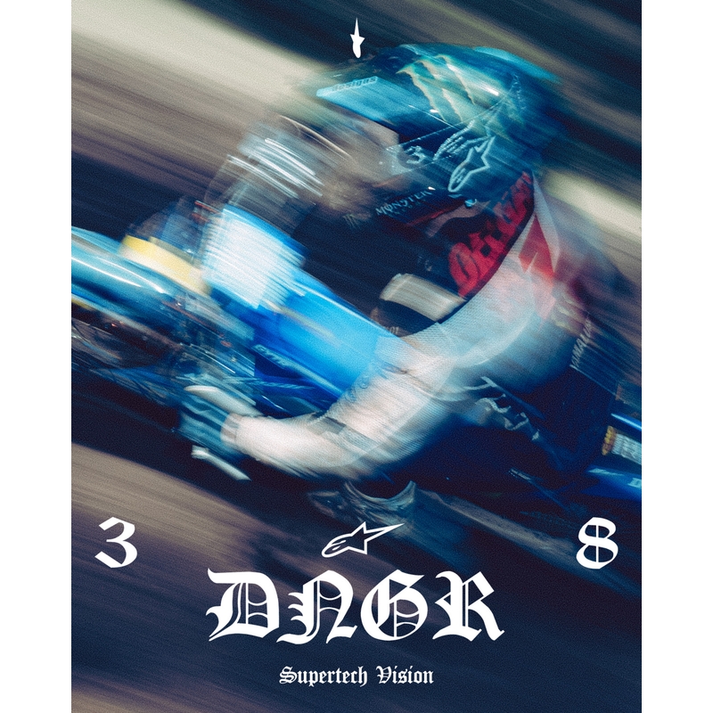 Alpinestars Supertech Vision DNGR38 XXV melnas un sudraba krāsas motokrosa brilles ar spoguļstikliem un sudraba pleksi stiklu