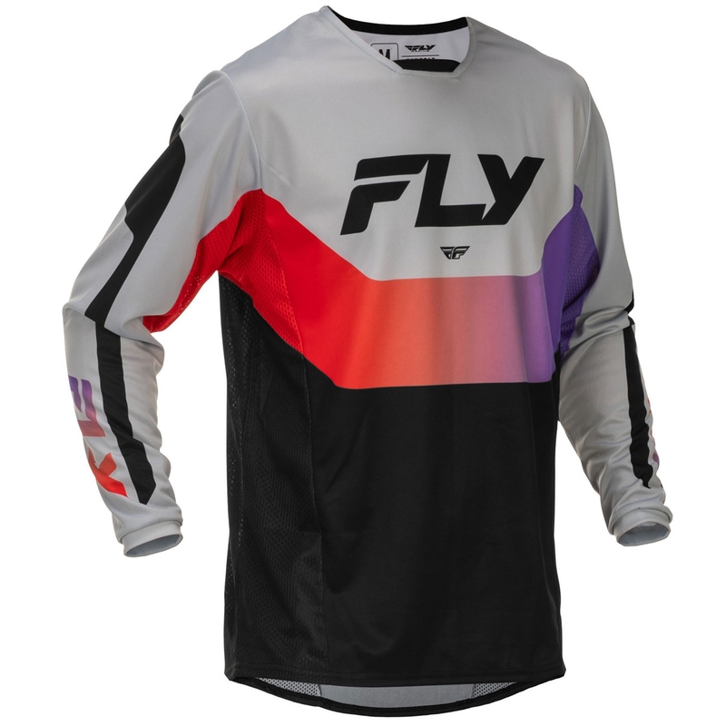 Motokrosa krekliņš FLY Racing Kinetic ASV pelēks-sarkans-violeti-melns