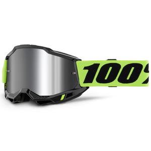 Motokrosa brilles 100% Accuri 2 fluo dzeltenas ar sudraba pleksi