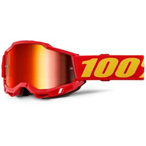 Motokrosa brilles 100% Accuri 2 sarkanas ar sarkanu pleksi