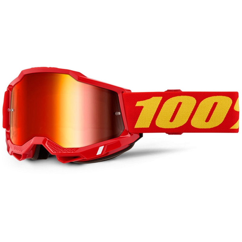 Motokrosa brilles 100% Accuri 2 sarkanas ar sarkanu pleksi