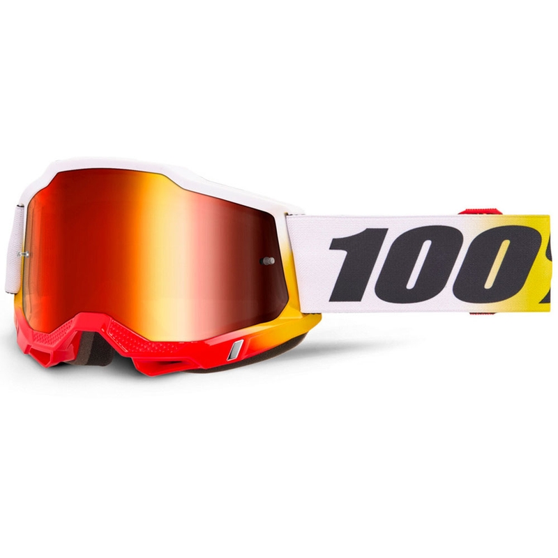 Motokrosa brilles 100% Accuri 2 TORKEN ar sarkanu pleksi