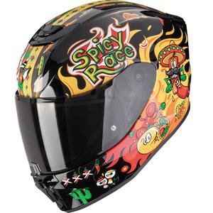 Bērnu motociklu ķivere Scorpion EXO-JNR Air Yucatan Black-Yellow-Red