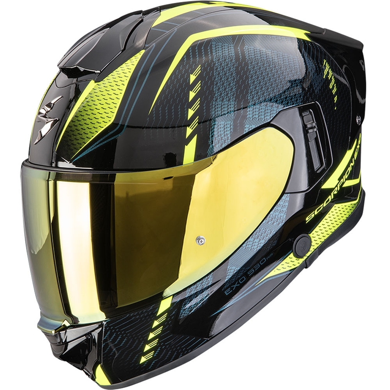 Scorpion EXO-530 Air Theras slēgta motocikla ķivere, melna-fluorescējoši dzeltena