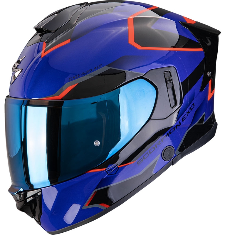 Integrēta motocikla ķivere Scorpion EXO-530 Air Clip zili-melni-sarkans