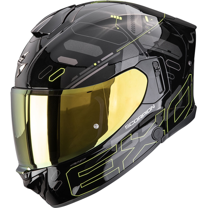 Integrēta motocikla ķivere Scorpion EXO-530 Air Fond melns-fluo dzeltens