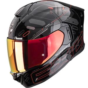 Integrēta motocikla ķivere Scorpion EXO-530 Air Fond metāliska melna-sarkana