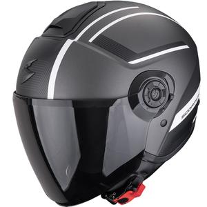 Atvērtā moto ķivere Scorpion EXO-CITY II Cosmos matēta sudraba un balta krāsā