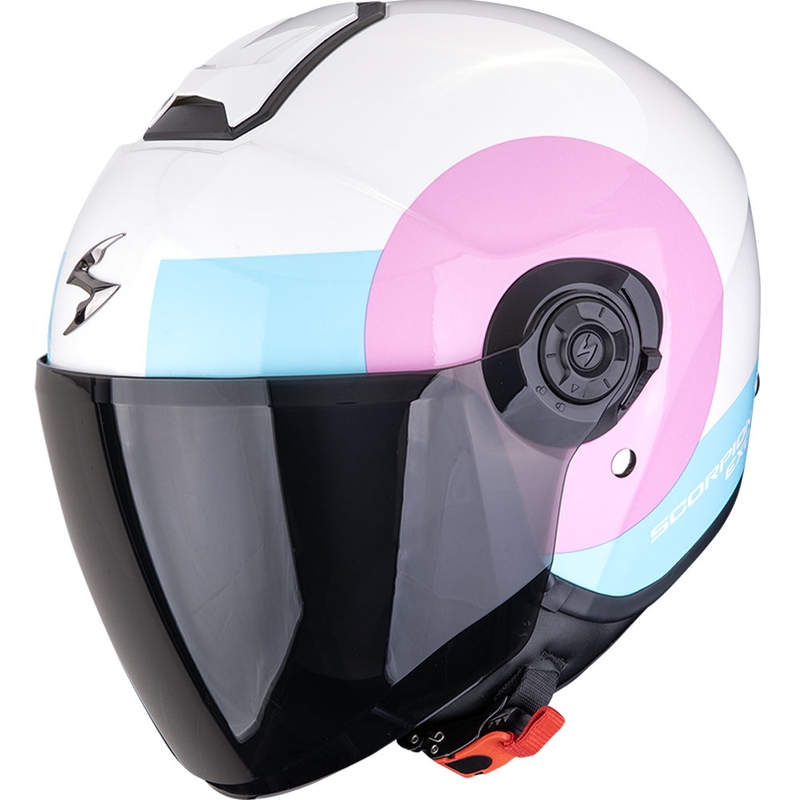 Atvērtā moto ķivere Scorpion EXO-CITY II Sheer white-pink-light blue