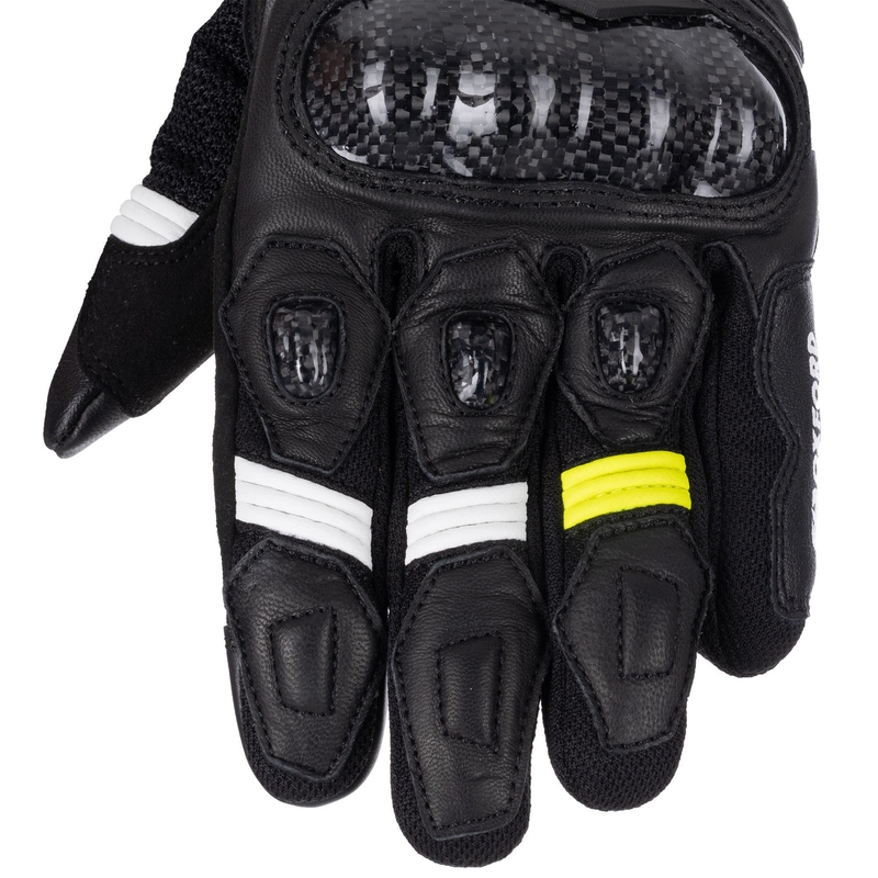 Motocikla cimdi Oxford RP-4S 3.0 melns-balts-dzeltens