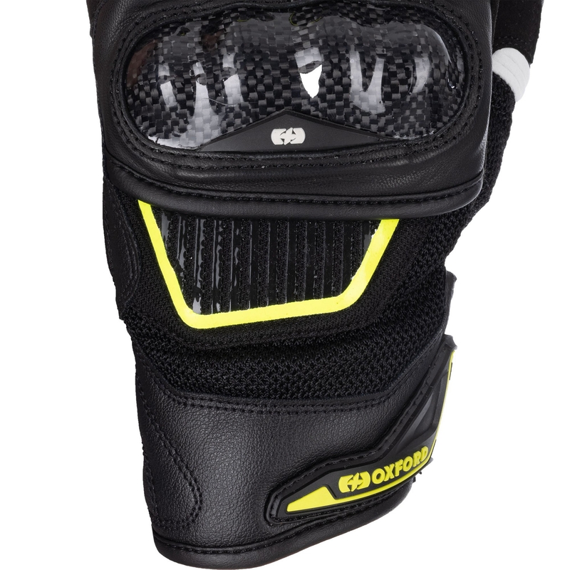Motocikla cimdi Oxford RP-4S 3.0 melns-balts-dzeltens