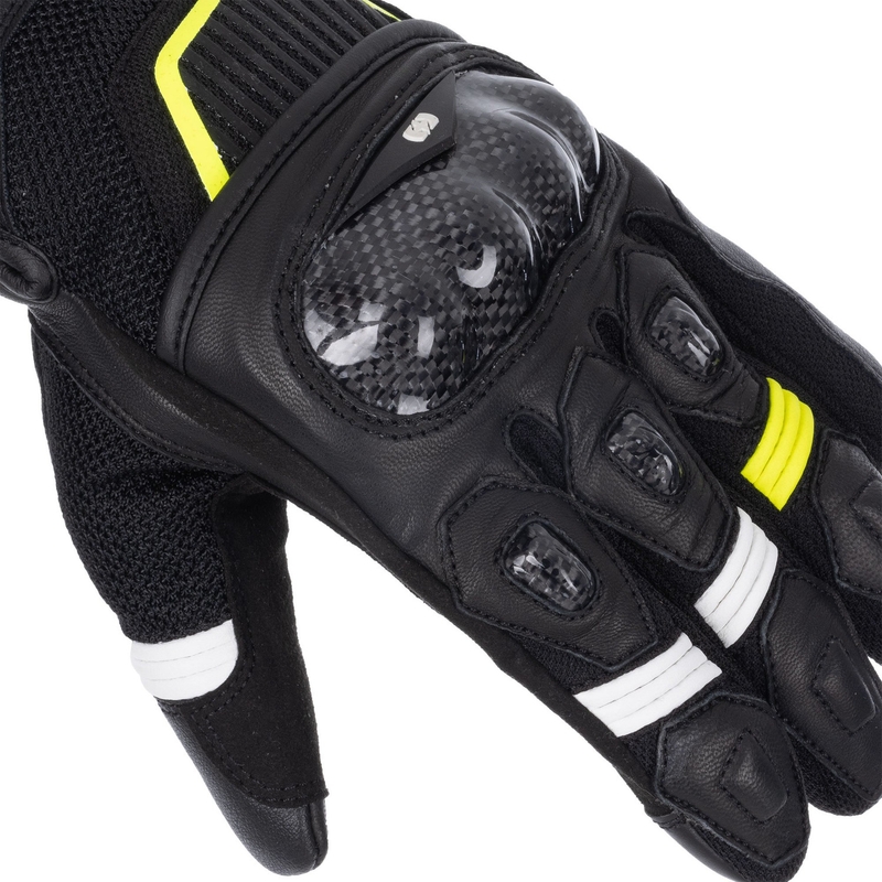 Motocikla cimdi Oxford RP-4S 3.0 melns-balts-dzeltens