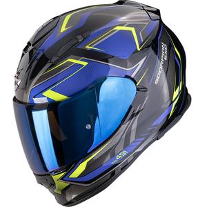 Integrēta motocikla ķivere Scorpion EXO-491 Zumo melns-zils-fluo dzeltens