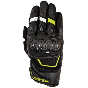Motocikla cimdi Oxford RP-4S 3.0 melns-balts-dzeltens