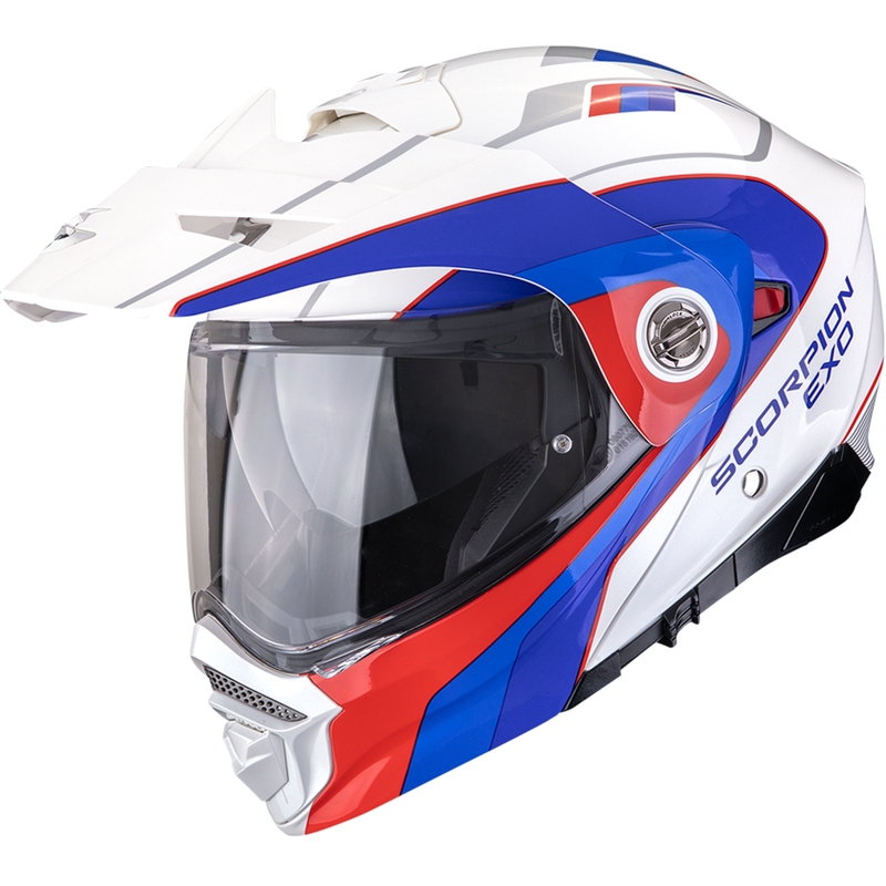 Enduro motocikla ķivere Scorpion ADX-2 Kamps balta-sarkana-zila