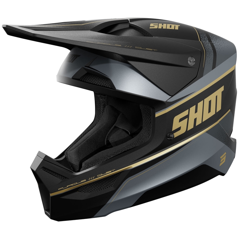 Motokrosa ķivere Shot Furious Dust matēta zelta krāsā