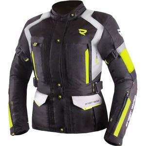 Sieviešu Street Racer Hilax Black-Gray-Fluo Yellow motocikla jaka