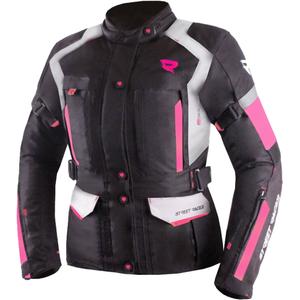 Sieviešu Street Racer Hilax Black-Grey-Pink motocikla jaka