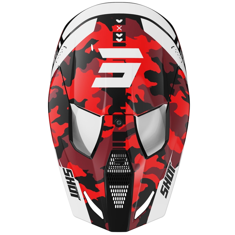 Motokrosa ķivere Shot Furious Flash spīdīgi sarkana