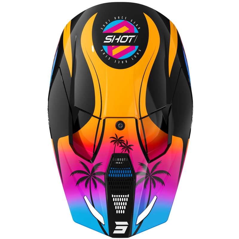 Motokrosa ķivere Shot Furious Miami spīdīgi oranžā krāsā