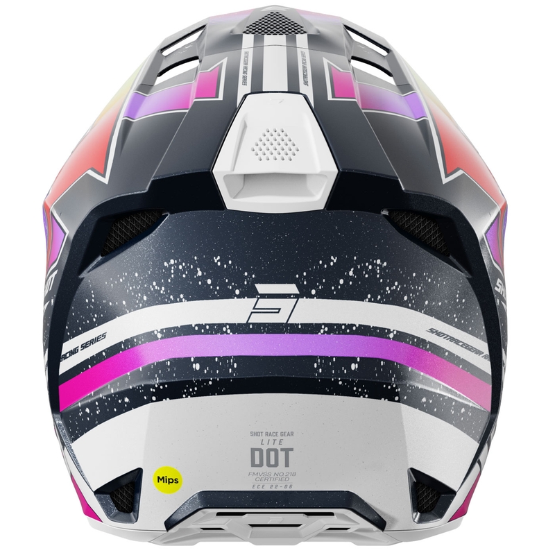 Motokrosa ķivere Shot Lite Racing perlamutra zili-fluo dzeltena