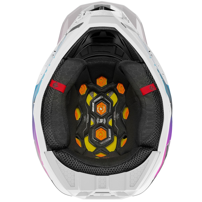 Motokrosa ķivere Shot Lite Racing perlamutra baltā un rozā krāsā