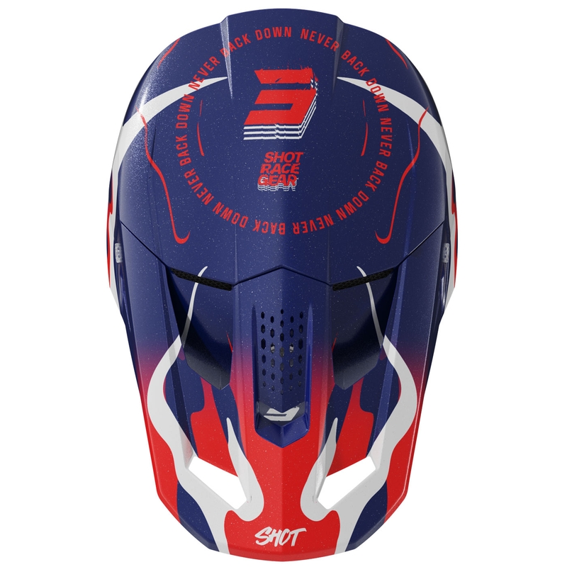 Motokrosa ķivere Shot Speed Beast perlamutra zili-sarkana