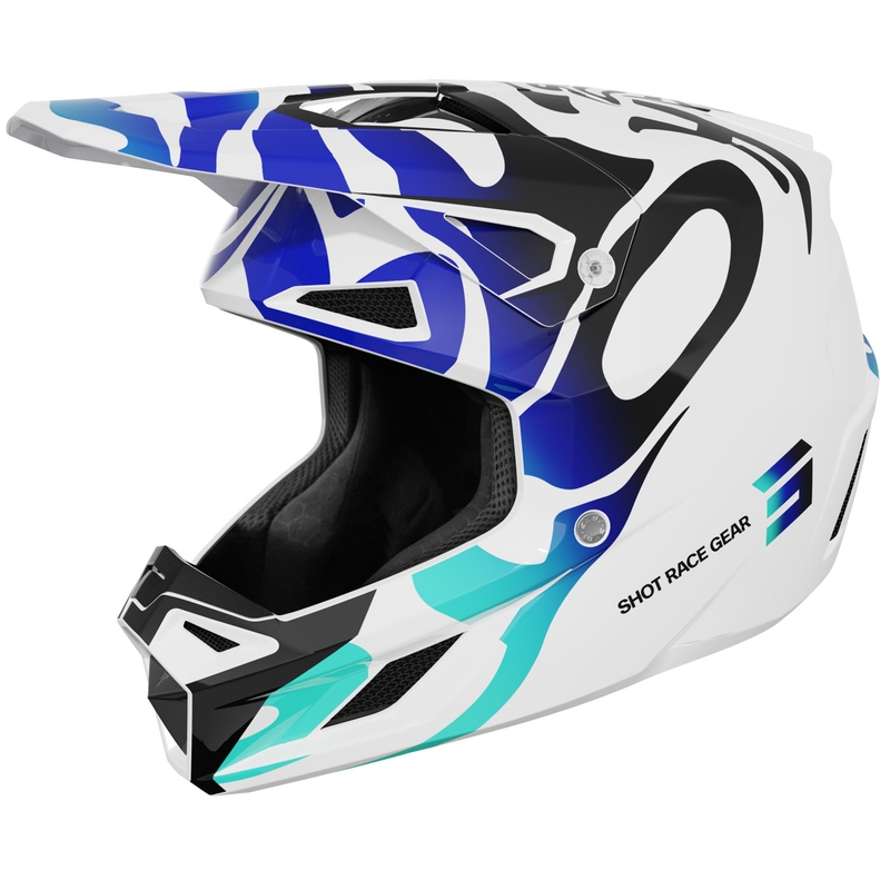 Motokrosa ķivere Shot Speed Ghost spīdīgi zila