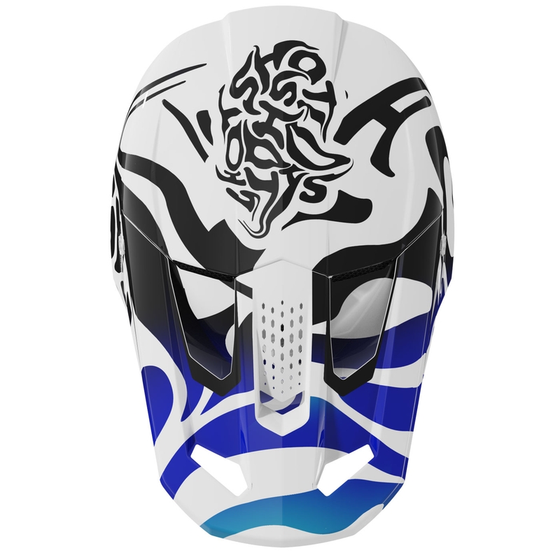 Motokrosa ķivere Shot Speed Ghost spīdīgi zila