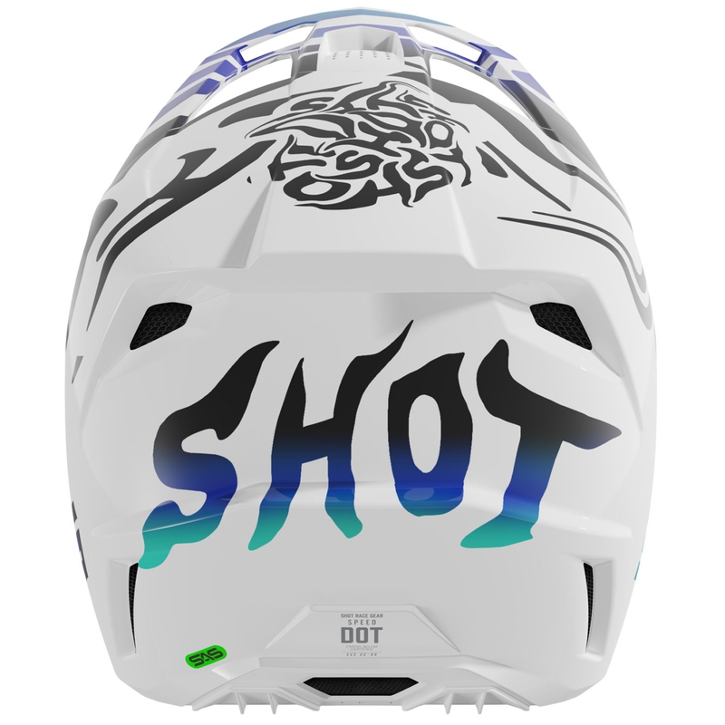 Motokrosa ķivere Shot Speed Ghost spīdīgi zila