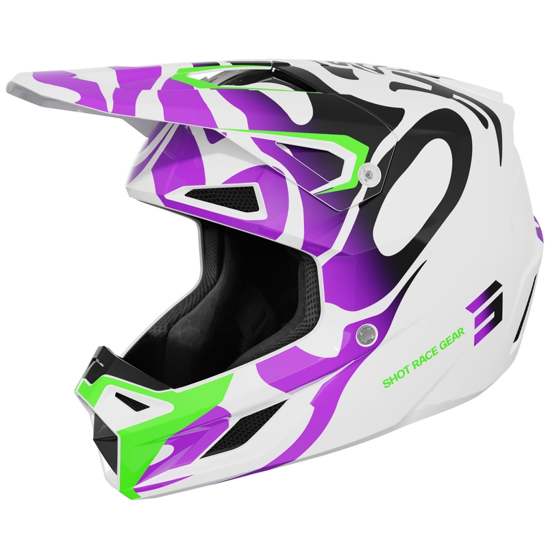 Motokrosa ķivere Shot Speed Ghost spīdīga violeta