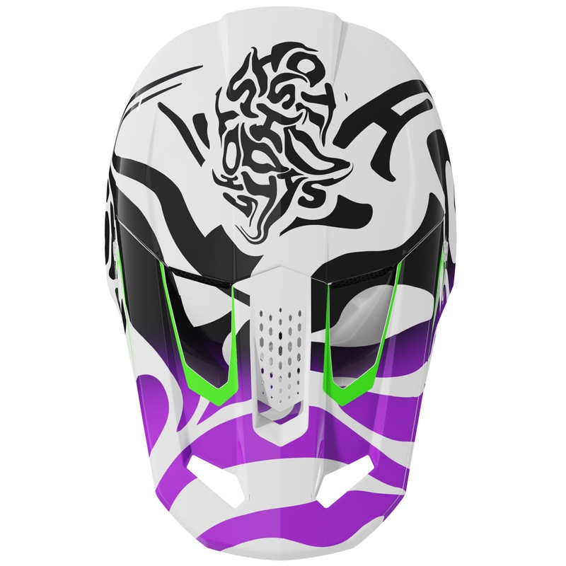 Motokrosa ķivere Shot Speed Ghost spīdīga violeta