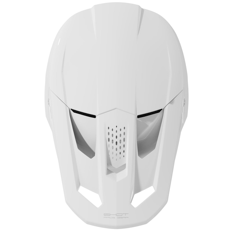 Motokrosa ķivere Shot Speed Solid spīdīga balta