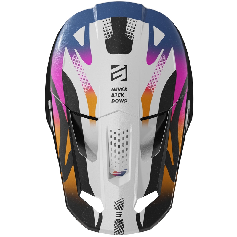 Motokrosa ķivere Shot Speed Wave pearl melnā un baltā krāsā