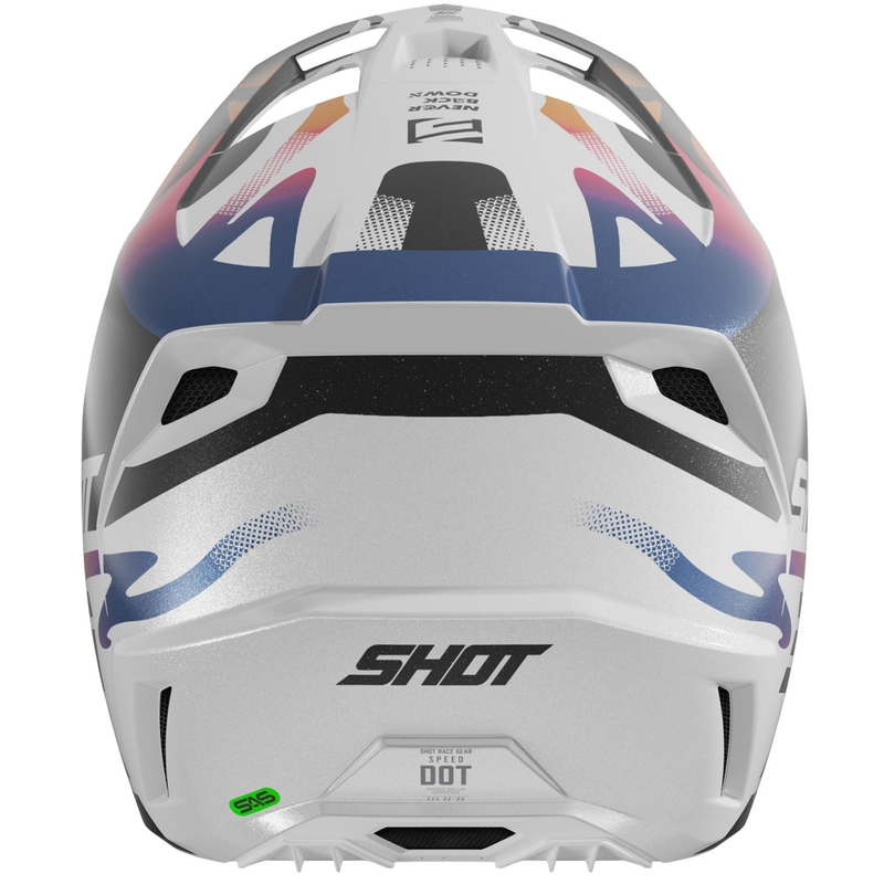 Motokrosa ķivere Shot Speed Wave pearl melnā un baltā krāsā